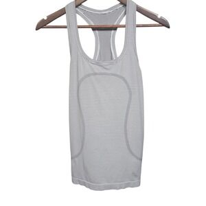 Lululemon Swiftly Tech Racerback Tank Top Striped White Black Size 4